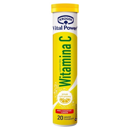 Vital Power Witamina C smak cytrynowy 20 tabletek Kruger opakowanie
