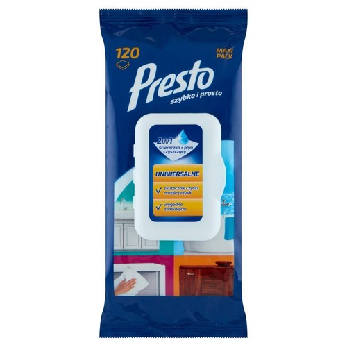 Ściereczki Nawilżane Uniwersalne Presto  120 sztuk