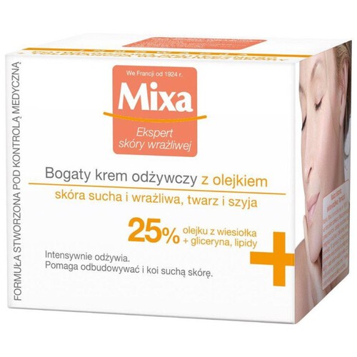 Bogaty krem odżywczy z olejkiem Mixa 50 ml