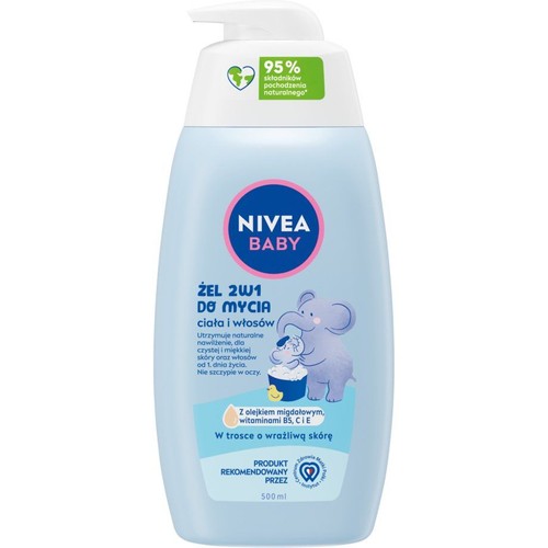 Żel 2w1 do mycia ciała i włosów z pompką NIVEA Baby 500 ml