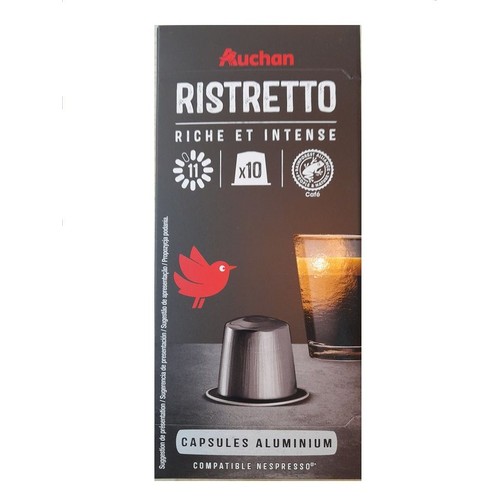 Kawa mielona Ristretto kapsułki Auchan 10 kapsułek
