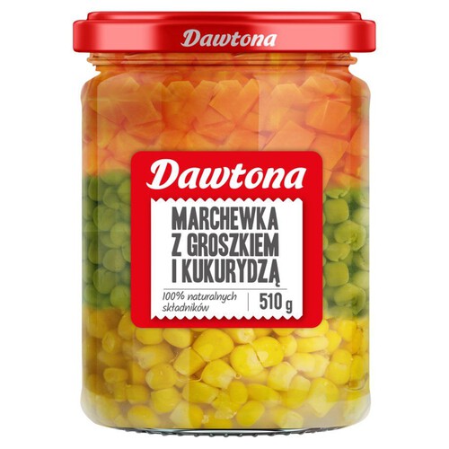 Marchewka z groszkiem i kukurydzą  Dawtona 510/330 g