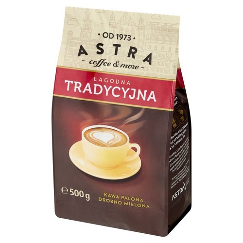 Kawa palona drobno mielona tradycyjna  Astra Coffee 500 g