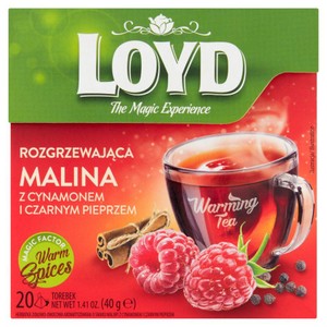 Herbata  rozgrzewająca malina z cynamonem i czarnym pieprzem Loyd 20 torebek