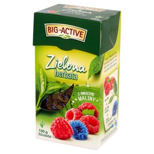 Herbata zielona z owocem maliny Big-Active 100 g