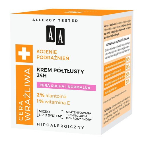 Kojenie podrażnień krem półtłusty 24H AA 50 ml