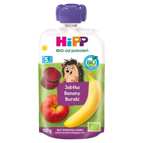 BIO Mus jabłka-banany-buraki po 5. miesiącu HIPP 100 g