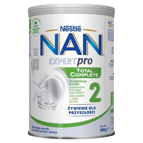 Puszka mleka modyfikowanego Nestle NAN EXPERTpro TOTAL COMPLETE 2 dla niemowląt powyżej 6. miesiąca, 400g.