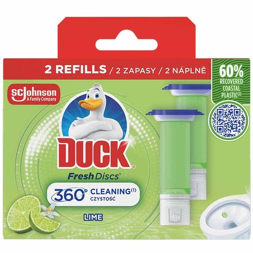 Żelowe krążki do WC o zapachu limonkowym zapas Duck  2 sztuki