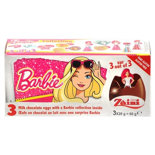 Jajko z mlecznej czekolady z niespodzianką Barbie 3 x 20 g
