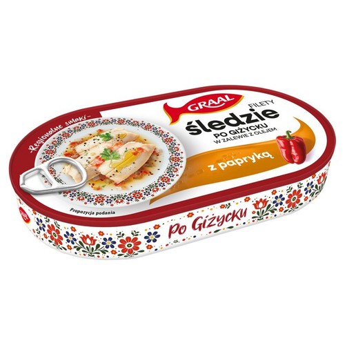 Filety śledziowe po giżycku w zalewie z olejem z papryką GRAAL 170 g