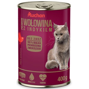 Karma Premium wołowina z indykiem Auchan 400 g