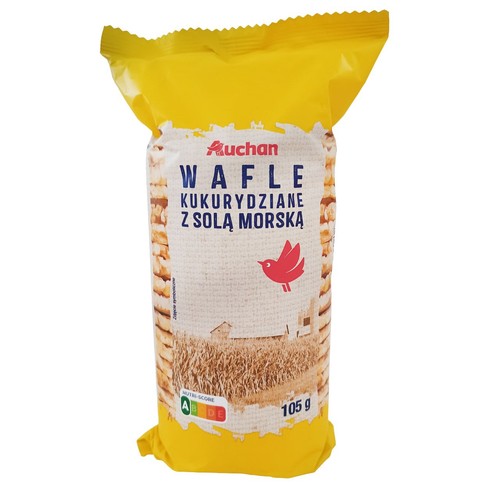 Wafle kukurydziane z solą morską Auchan 105 g