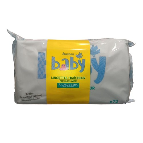 Chusteczki nawilżane Baby Freshness Auchan 3 x 72 szt