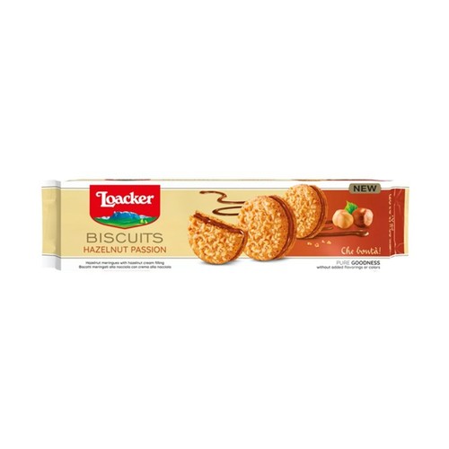 Ciasteczka bezowe z nadzieniem z orzechów laskowych Loacker 80 g