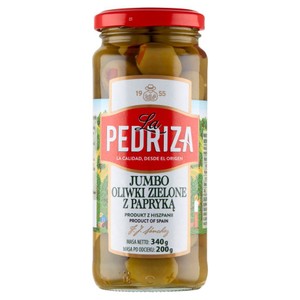 Oliwki jumbo zielone z papryką  La Pedriza 200 g