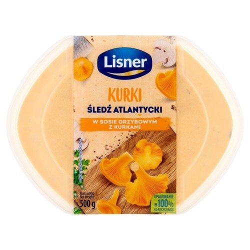 Śledź atlantydzki w sosie grzybowym z kurkami Lisner 500 g