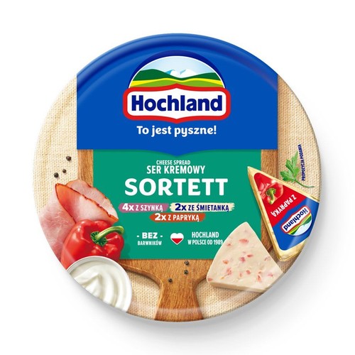 Sortett ser kremowy topiony   Hochland 180 g