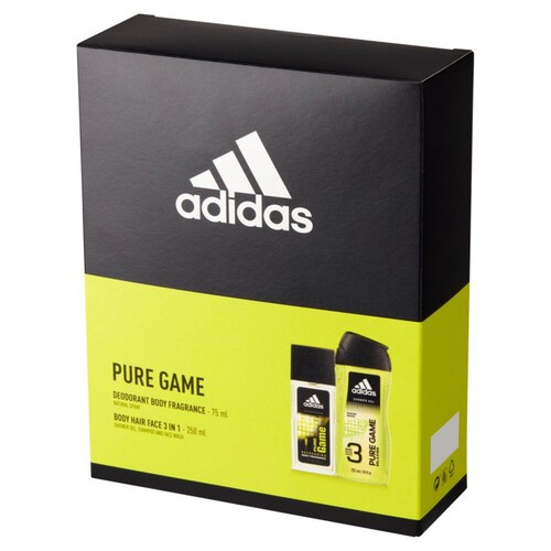 Zestaw Pure Game dezodorant i żel pod prysznic 3 w 1 Adidas 250 x 75 ml