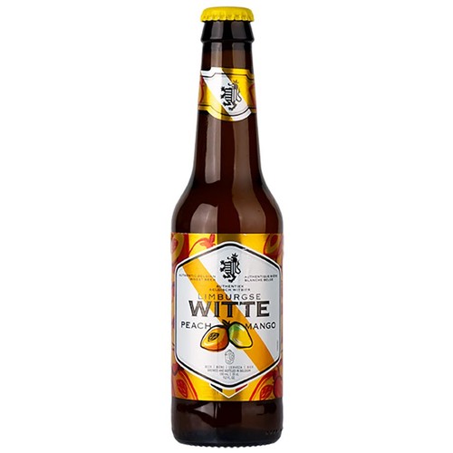 Piwo belgijskie smakowe Witte Peach Mango o smaku brzoskwini i mango alk. 4,2% obj. Limburgse 330 ml