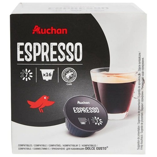 Kawa w kapsułach typ Espresso  Auchan 16 kapsułek