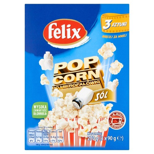 Popcorn solony do mikrofalówki  Felix 3 x 90 g