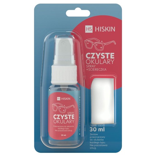 Czyste okulary spray + ściereczka HISKIN 1 opakowanie