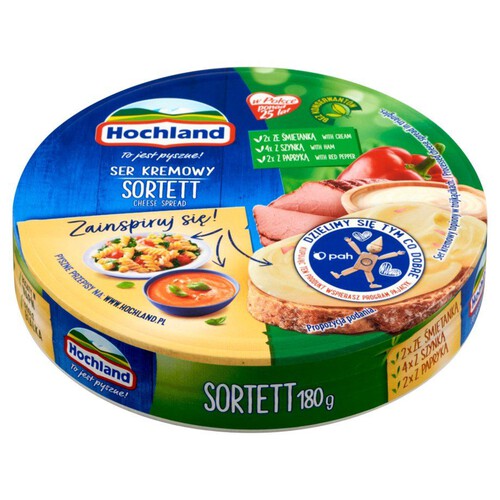 Sortett ser kremowy topiony   Hochland 180 g