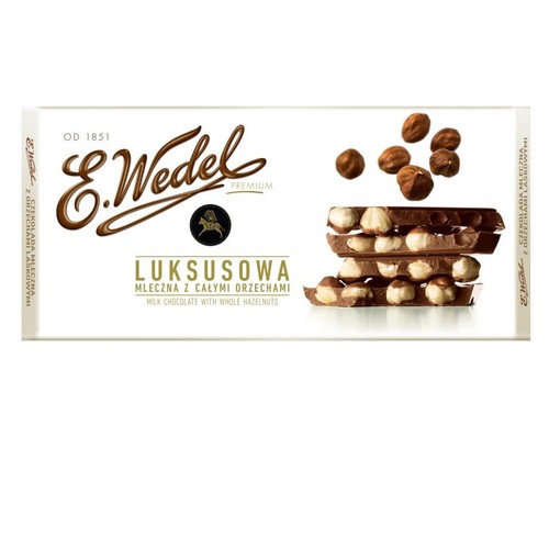 Czekolada Luksusowa mleczna z całymi orzechami E.Wedel 100 g
