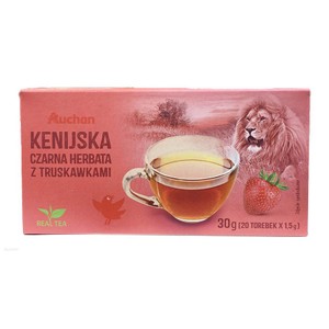 Herbata czarna z truskawkami Auchan 20 torebek