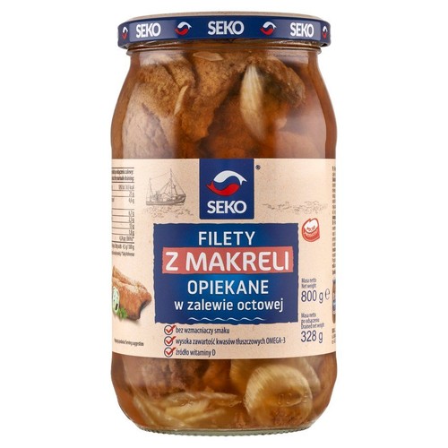 Filety z makreli smażone w zalewie octowej Seko 800 g