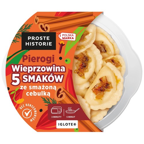 Pierogi fresh wieprzowina 5 smaków ze smażoną cebulką Proste Historie 320 g