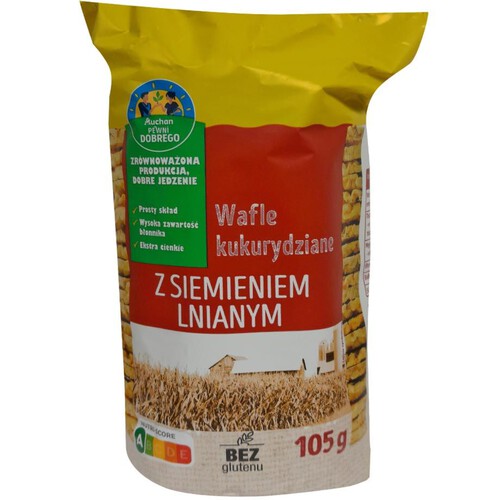 Wafle kukurydziane z siemieniem lnianym Auchan 105 g