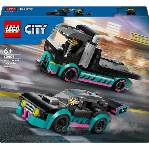 City Samochód wyścigowy i laweta 60406 LEGO zestaw