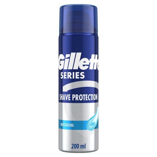 Gillette Series Shave Protection, nawilżający żel do golenia w niebiesko-srebrnej puszce, 200 ml.