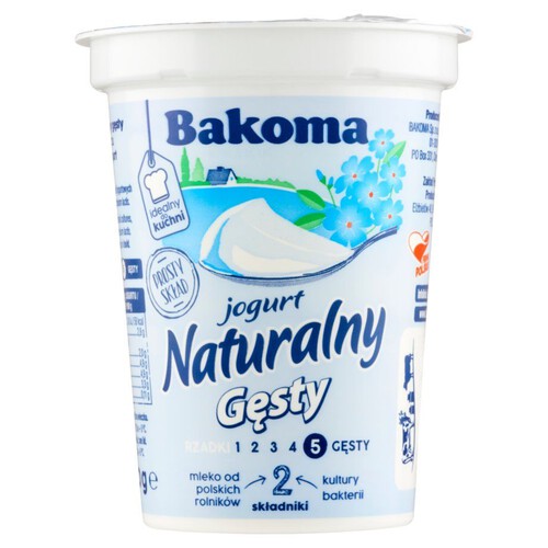 Jogurt naturalny gęsty 2.8% tłuszczu Bakoma 390 g 