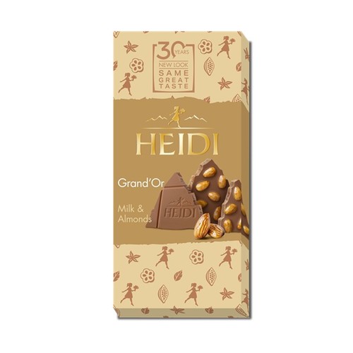 Mleczna czekolada z całymi kameralizowanymi migdałami Heidi 100 g