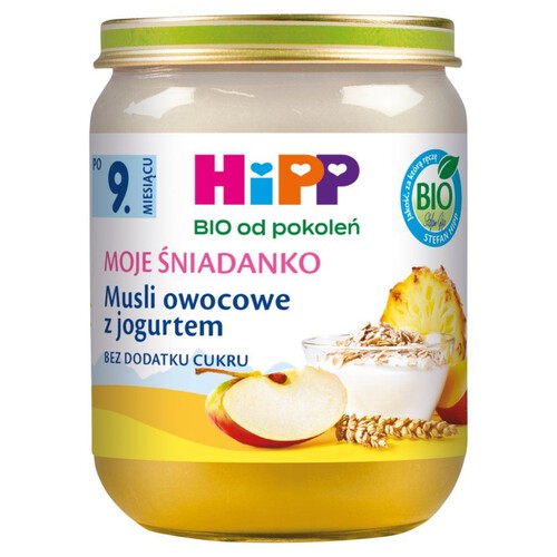 Moje śniadanko. Musli owocowe z jogurtem. bez dodatku cukru HIPP 160 g