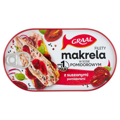 Filety z makreli w sosie pomidorowym z suszonymi pomidorami  GRAAL 170 g