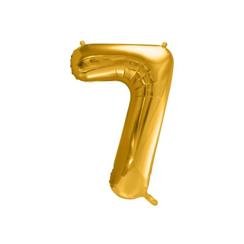 Balon foliowy Cyfra '7' 86cm złoty (1 op. / 1 szt.) PartyDeco 1 sztuka