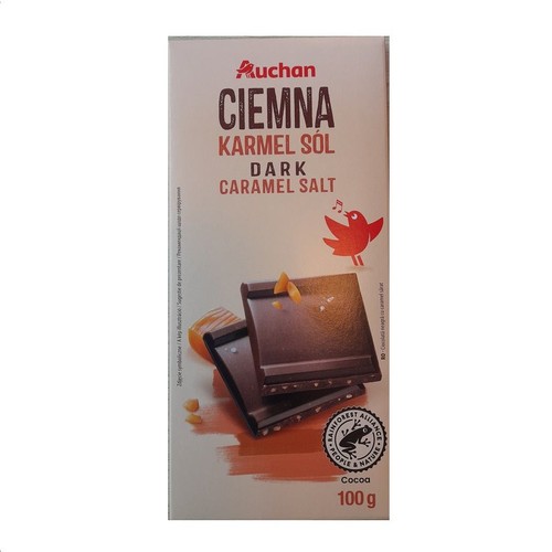 Czekolada ciemna karmel, sól Auchan 100 g