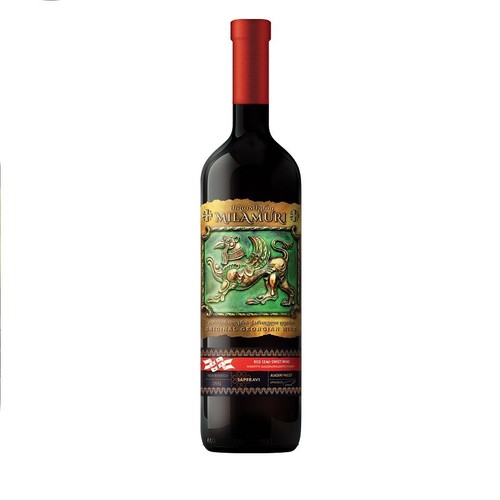 Wino gruzińskie czerwone półsłodkie Alazani Valley Red alk. 11,0% obj. Milamuri  750 ml