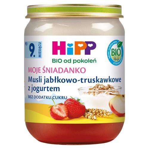 BIO Musli jabłkowo - truskawkowe z jogurtem po 9. miesiącu HIPP 160 g