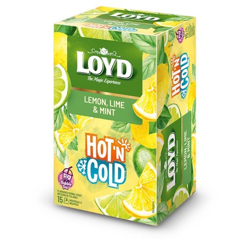 Herbata owocowa Hot&Cold cytryna, limonka i mięta Loyd 15 torebek