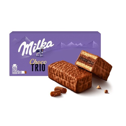 Ciastka biszkoptowe z nadzieniem kakaowym Choco Trio   Milka  150 g