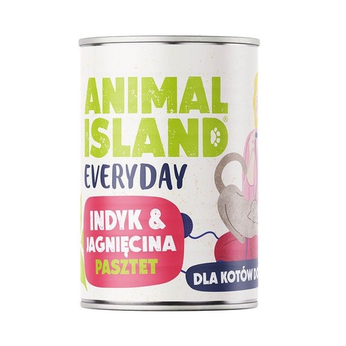 Karma mokra dla kotów z indykiem i jagnięciną Animal Island 400 g