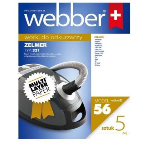 Worki do odkurzacza Webber Zelmer 321 Webber 5 sztuk