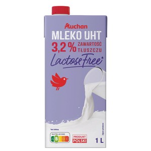 Mleko UHT 3.2% bez laktozy 1l  Auchan 1 l