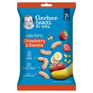 Chrupeczki kukurydziane truskawkowo-bananowe po 7 miesiącu Gerber 28 g