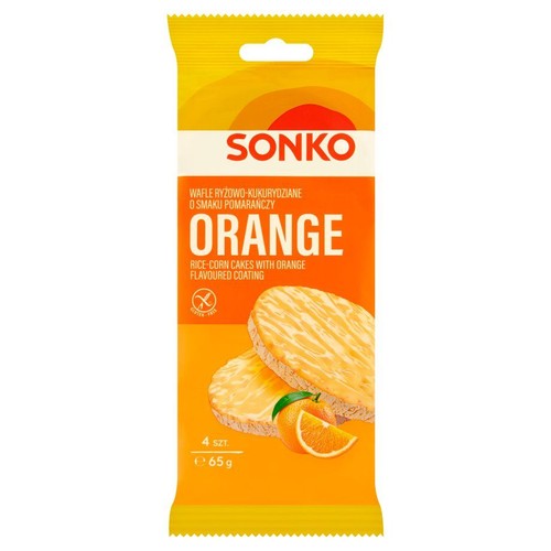 Wafle ryżowo-kukurydziane o smaku pomarańczy  Sonko 65 g
